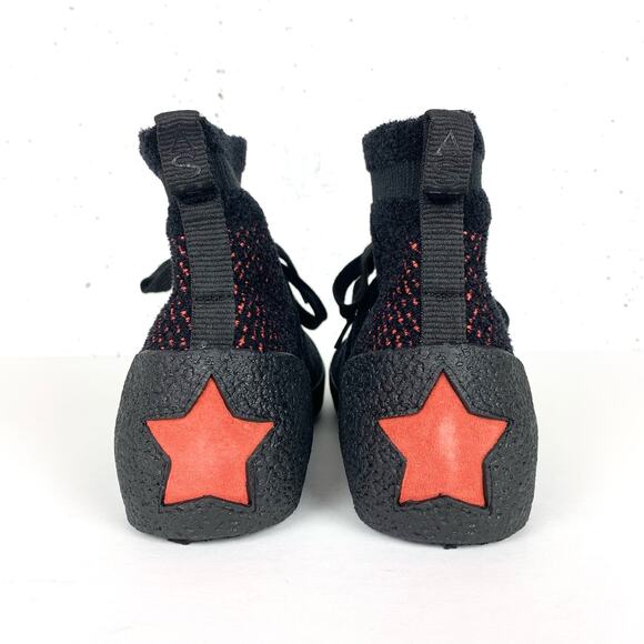 ASH Womens Ninja Sock Trainers Cashmere Tweed Knit Red Black Suede Trim Size 40 - Picture 3 of 11